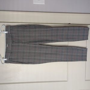 Gap Red/Gray Plaid Ankle Pants, Size 8